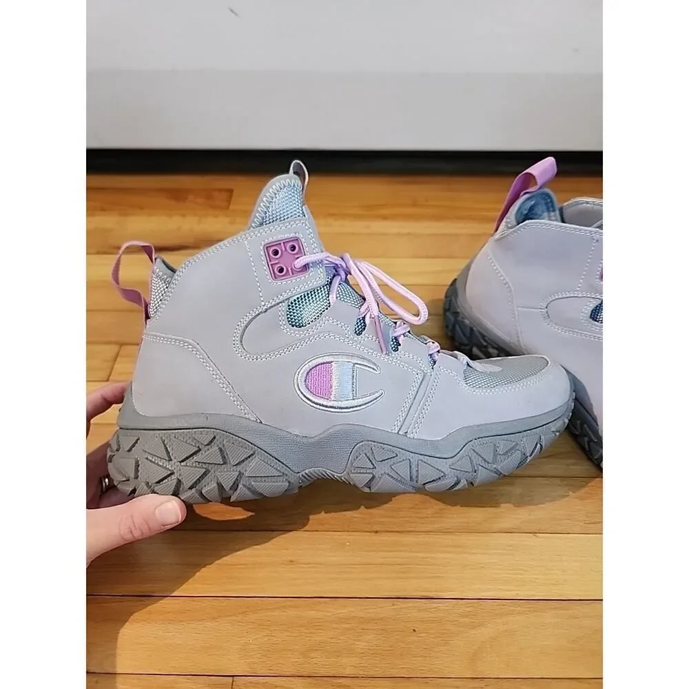 New Champion Tank Grid Athletic Youth Sneaker/ Boots Pink Gray Youth 6.5 NEW